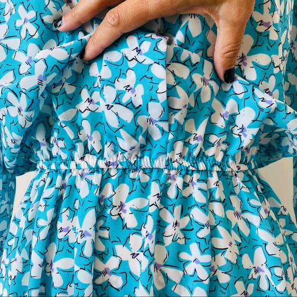 Vintage 80’s Pellini Petites Abstract Floral Midi Dress - Picture 14 of 16